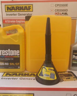 ערכת גנרטור מושלמת הכוללת משפך גמיש, גריקן 20L ו 1 ליטר שמן