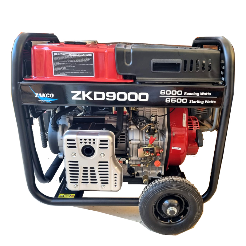 גנרטור דיזל / סולר חד פאזי 6500W דגם ZKD9000 מבית ZAKCO
